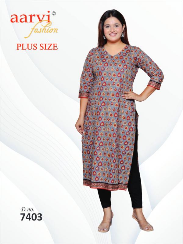 Aarvi Plus Size Vol-4 – Straight Kurtis